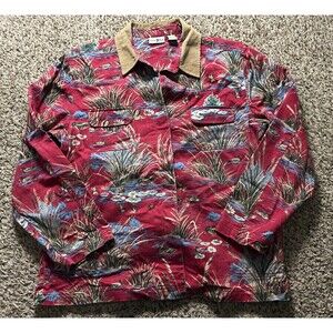 Duck Head Men's Field Shirt Jacket Large Red Corduroy Collar Hunting Outdoor